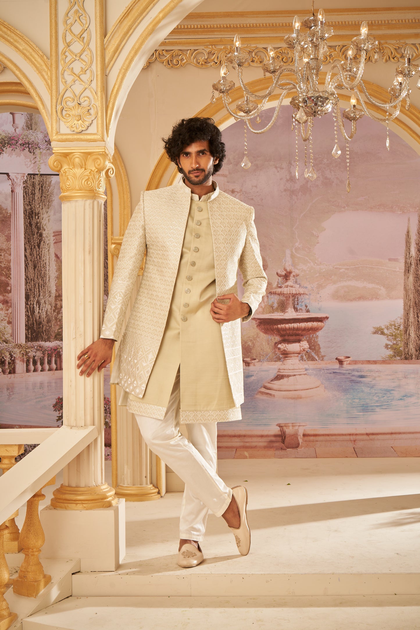 Indo Western Front Open - Beige