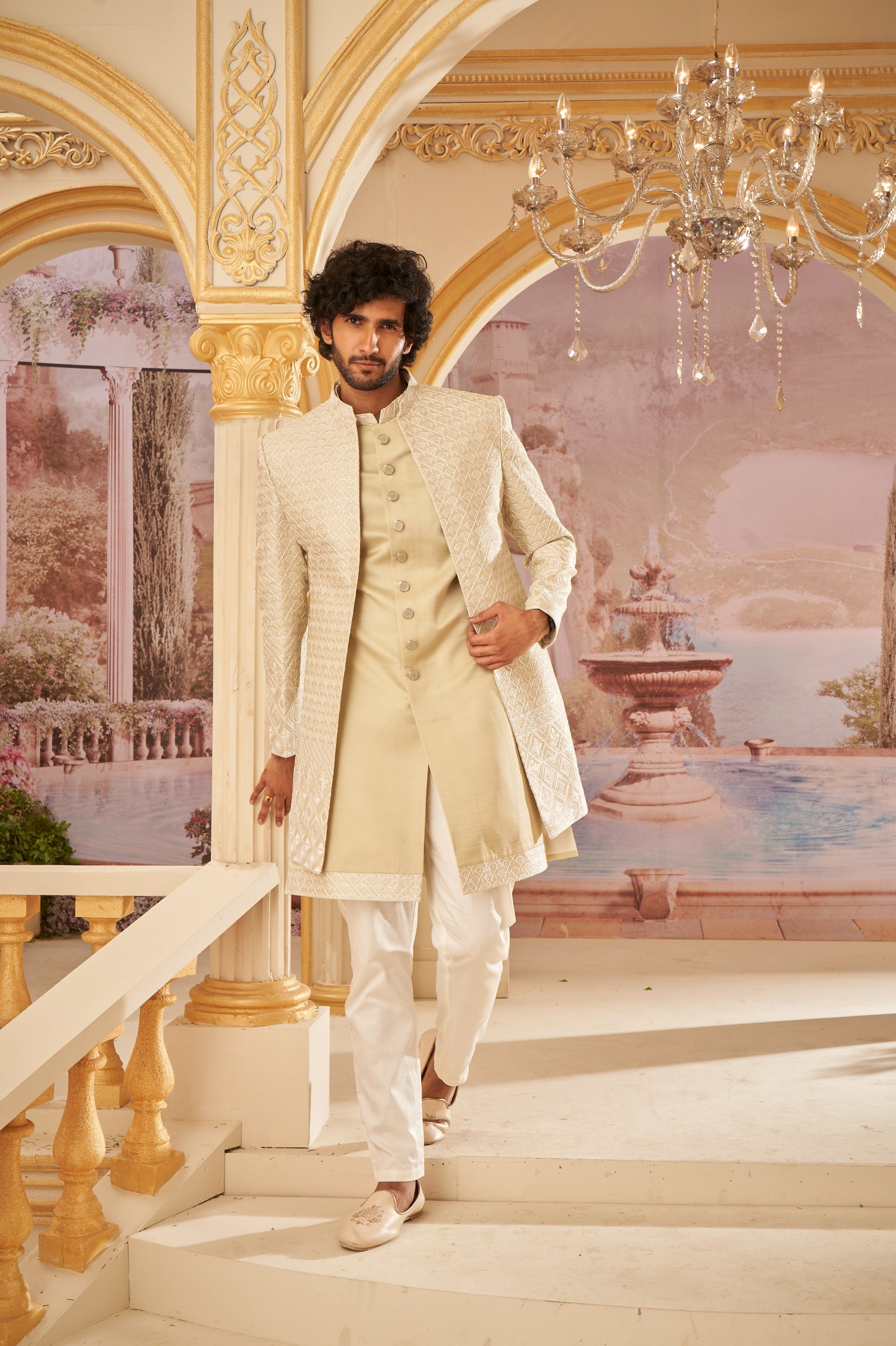 Indo Western Front Open - Beige