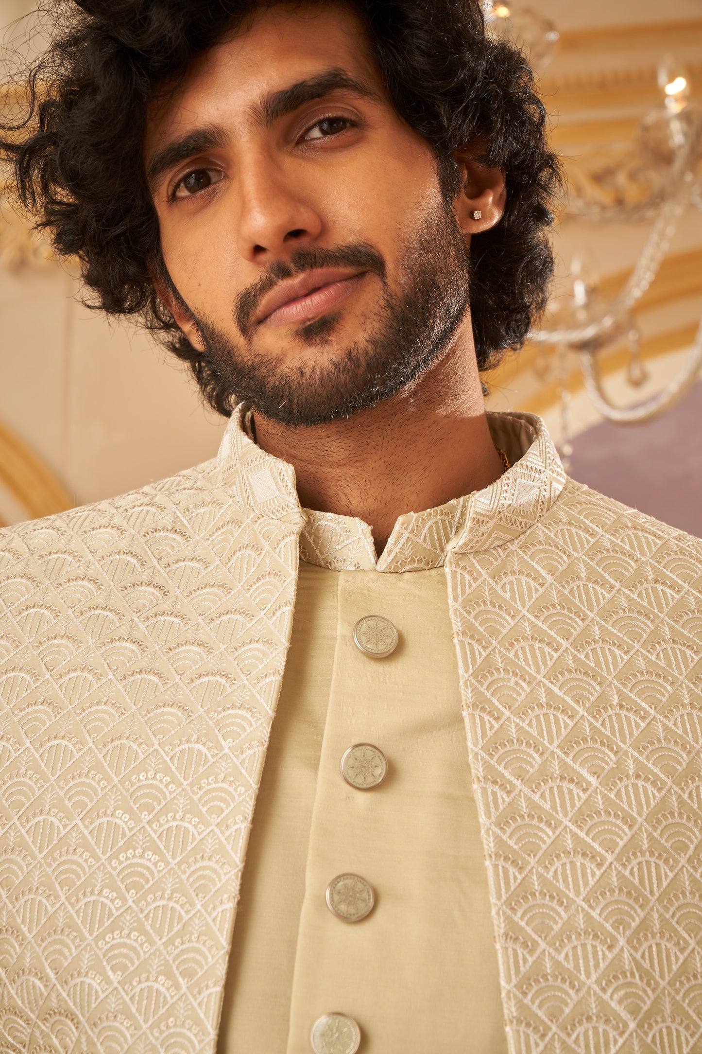 Indo Western Front Open - Beige