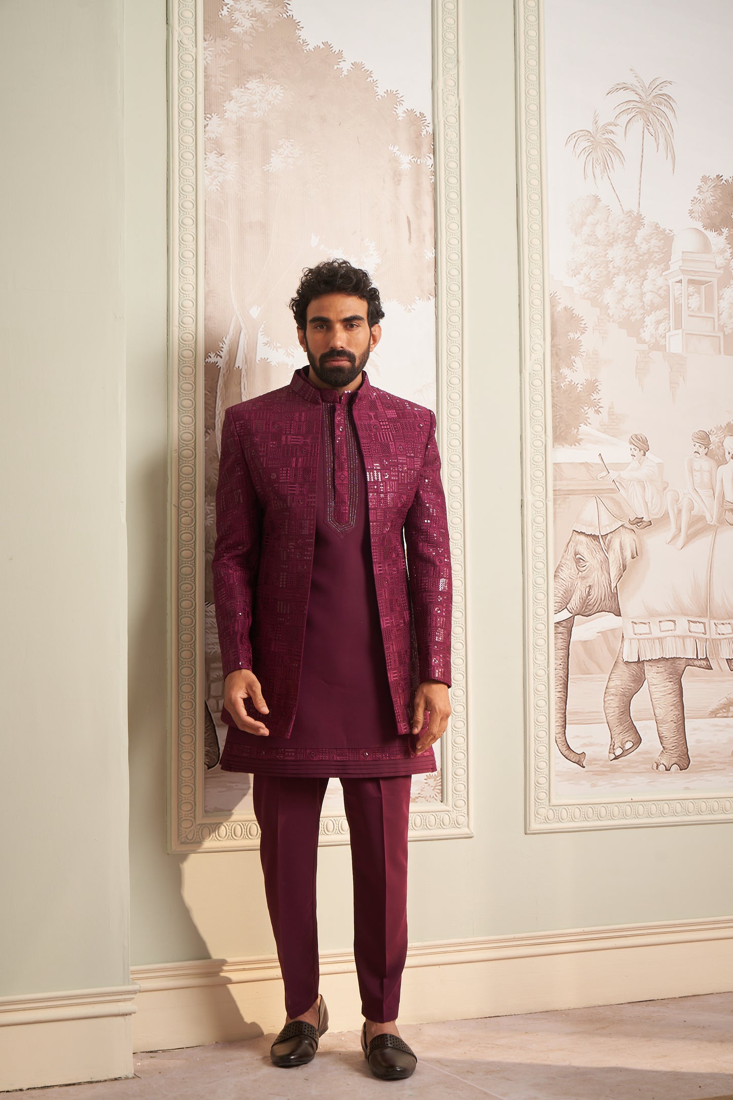 Indo Western Front Open - Maroon