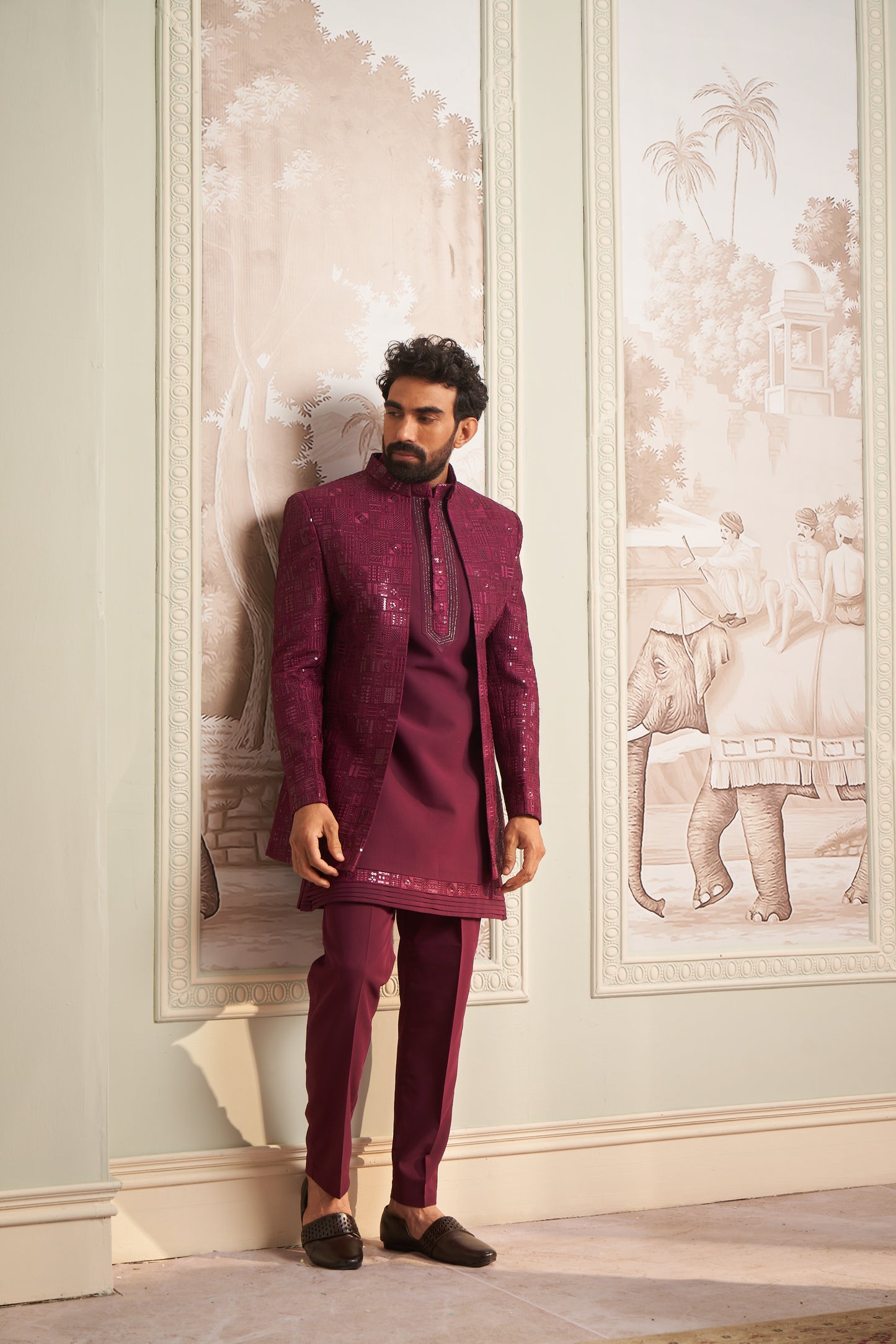 Indo Western Front Open - Maroon