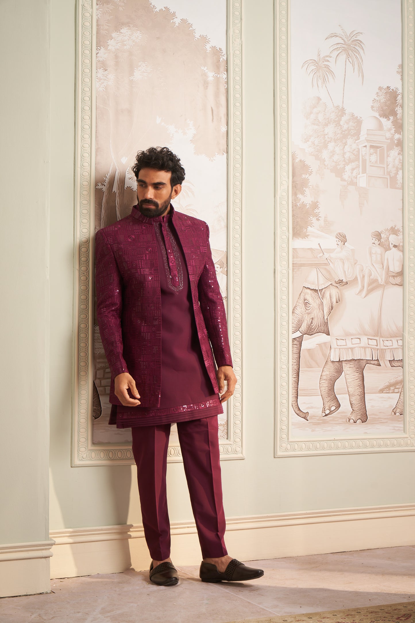 Indo Western Front Open - Maroon