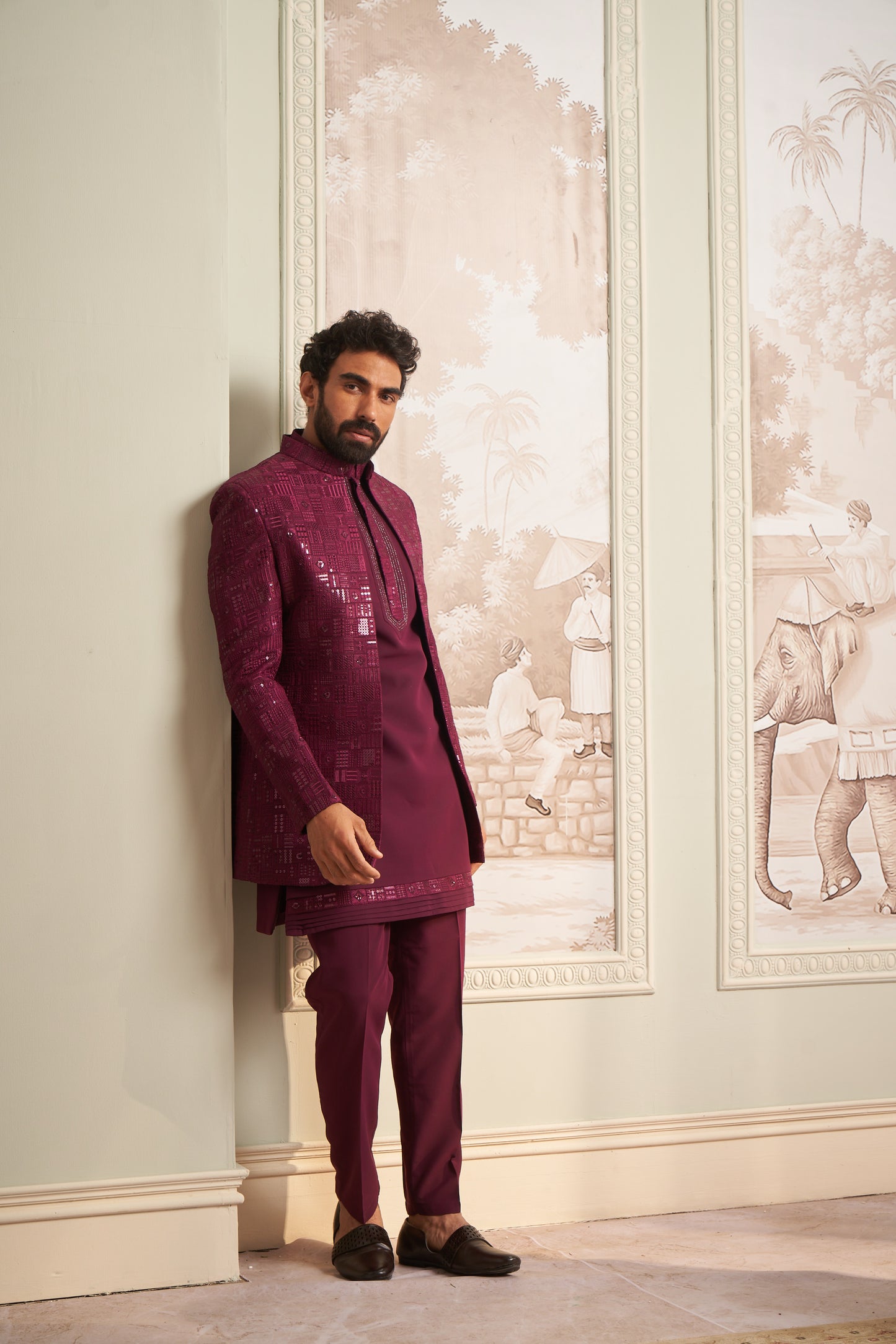 Indo Western Front Open - Maroon