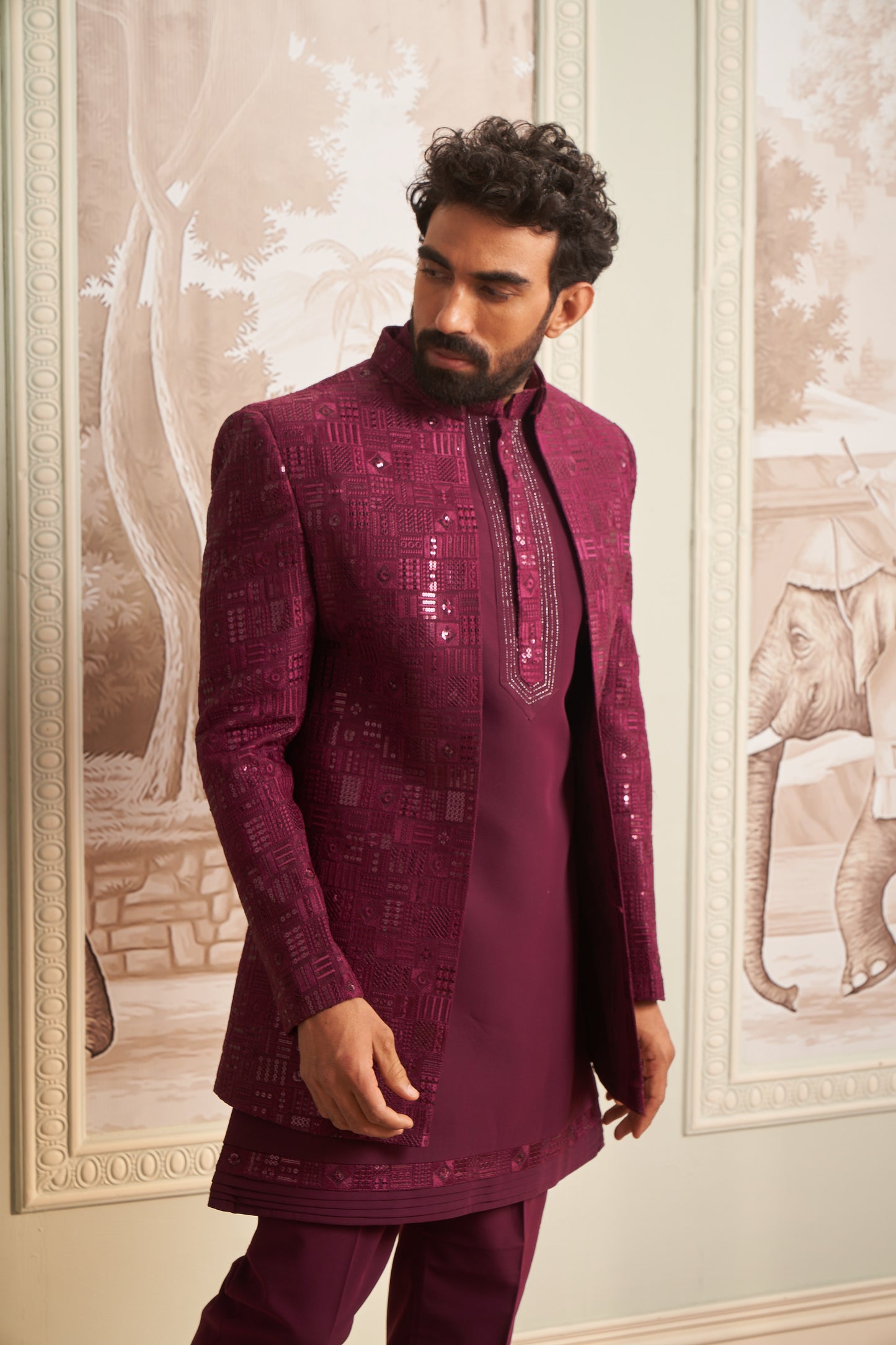 Indo Western Front Open - Maroon