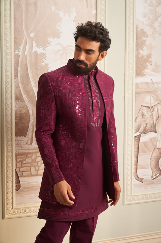 Indo Western Front Open - Maroon