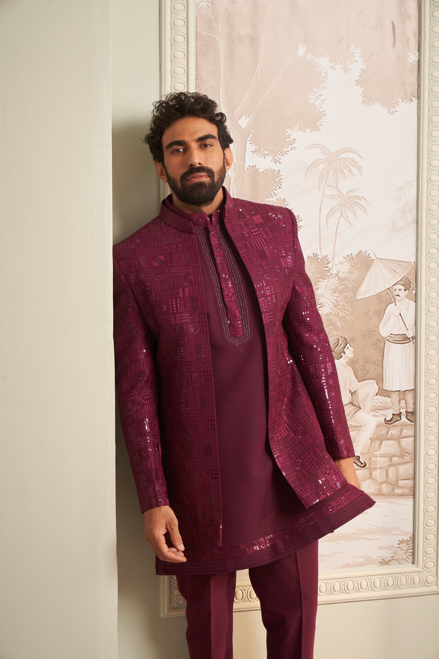 Indo Western Front Open - Maroon