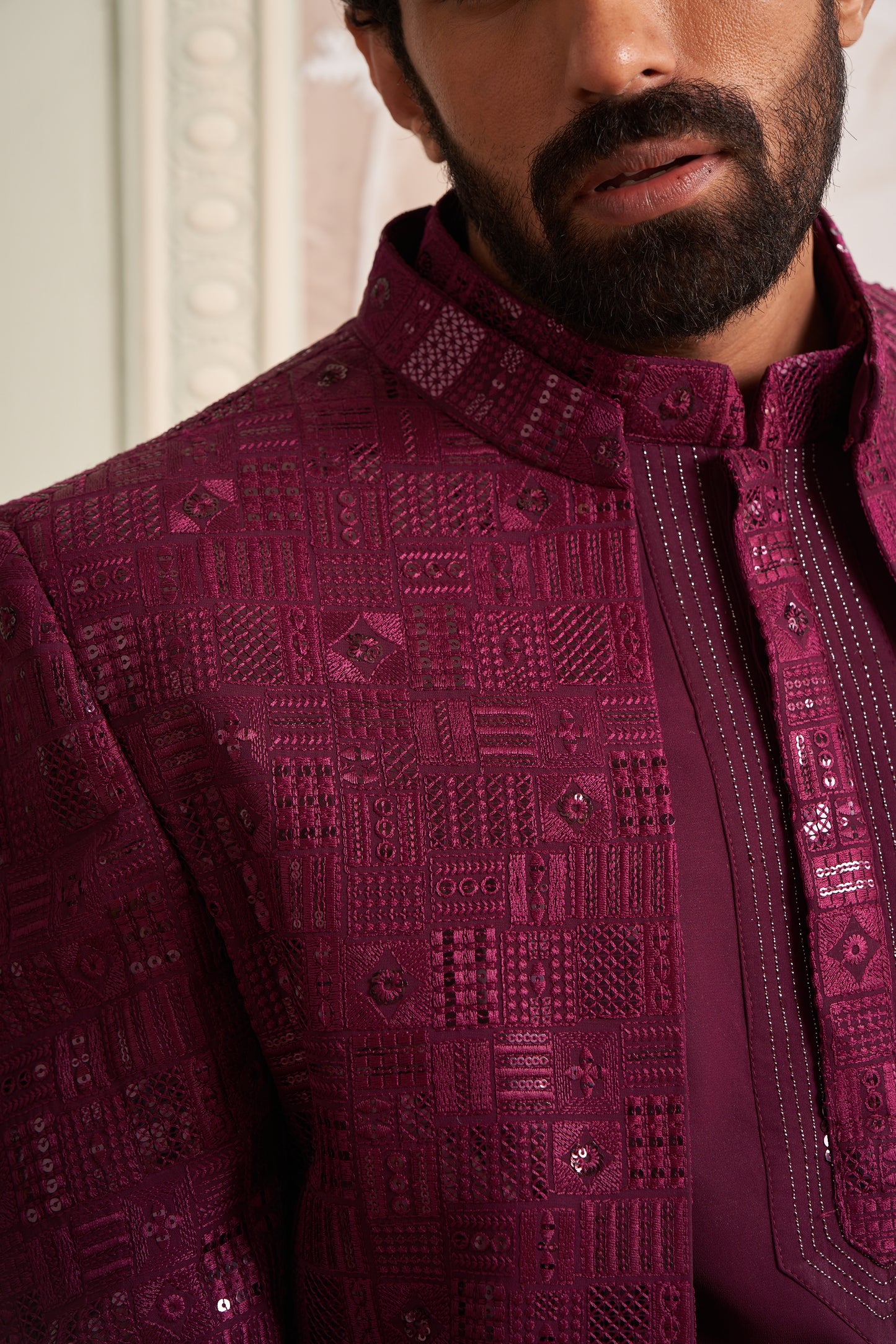 Indo Western Front Open - Maroon