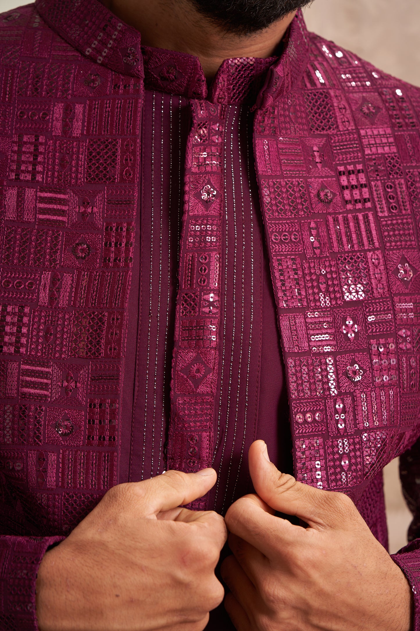 Indo Western Front Open - Maroon