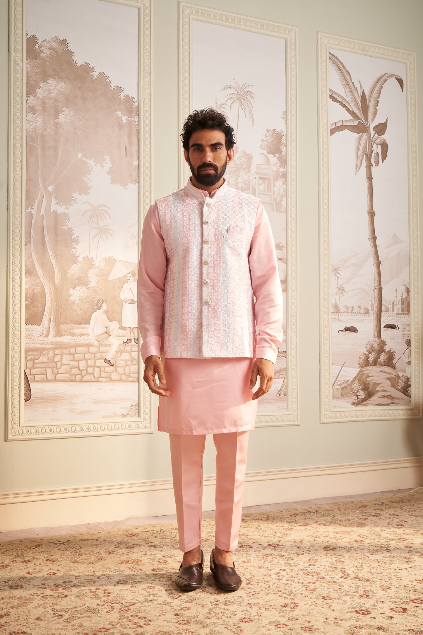Bundi Kurta Set - Pink