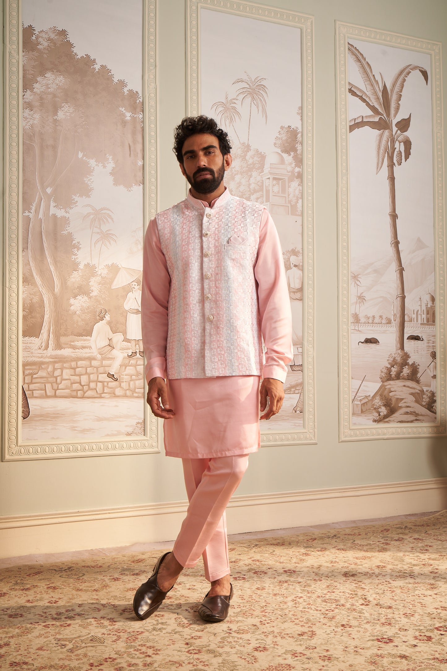 Bundi Kurta Set - Pink