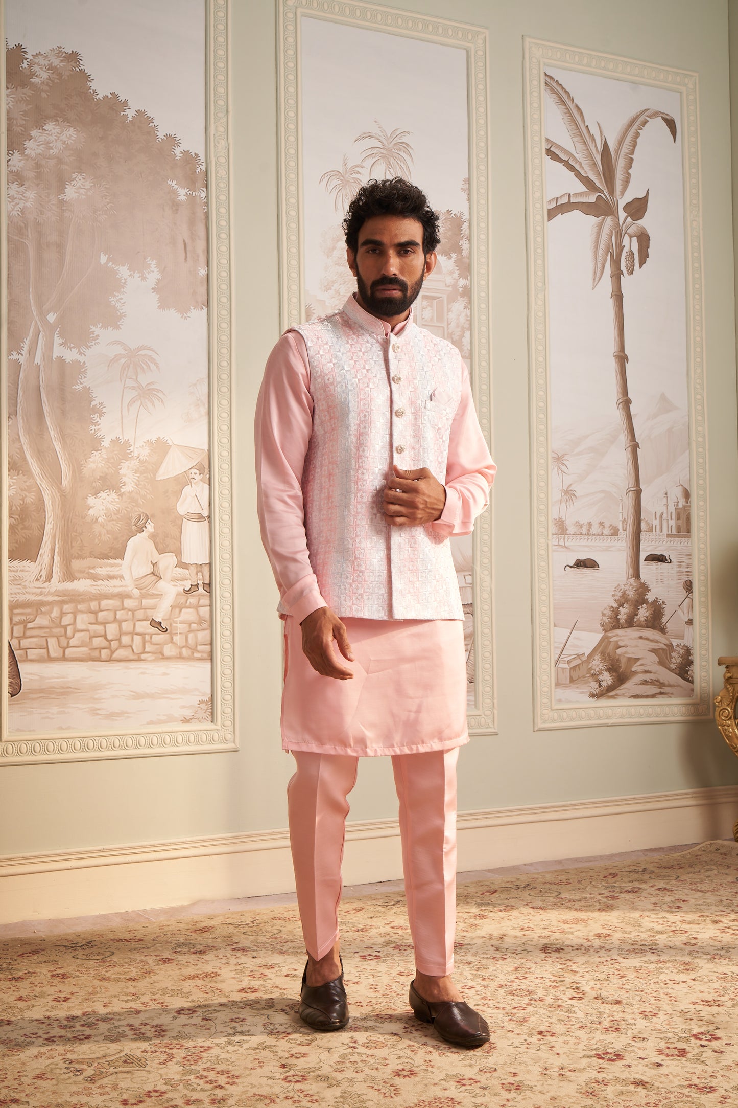 Bundi Kurta Set - Pink