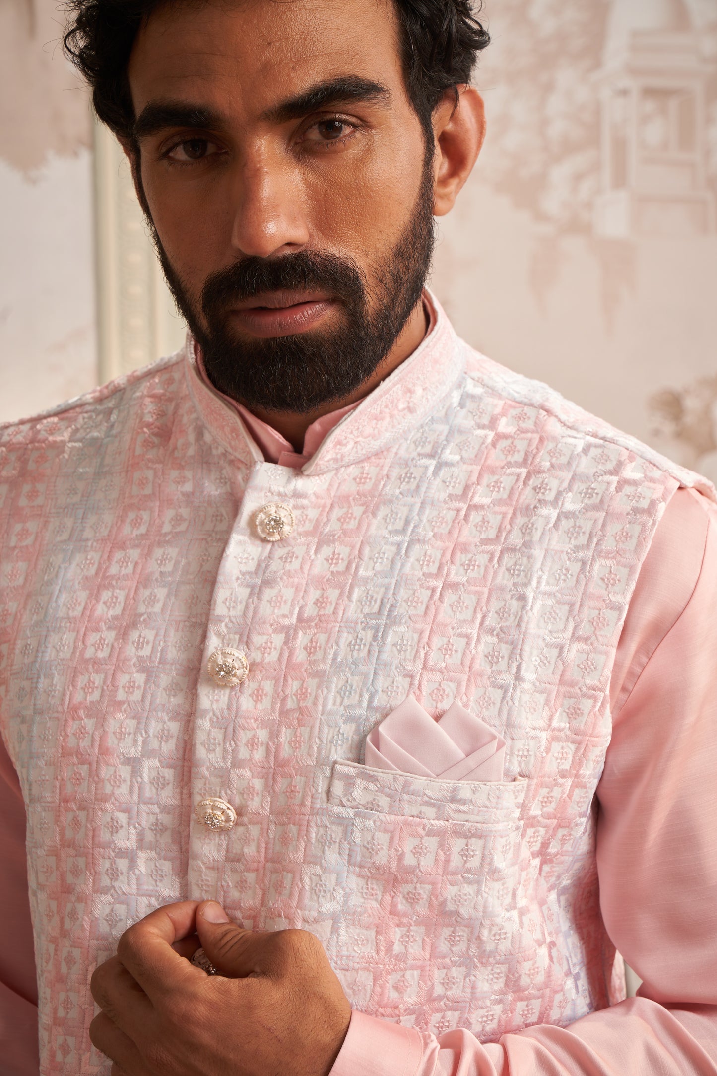 Bundi Kurta Set - Pink