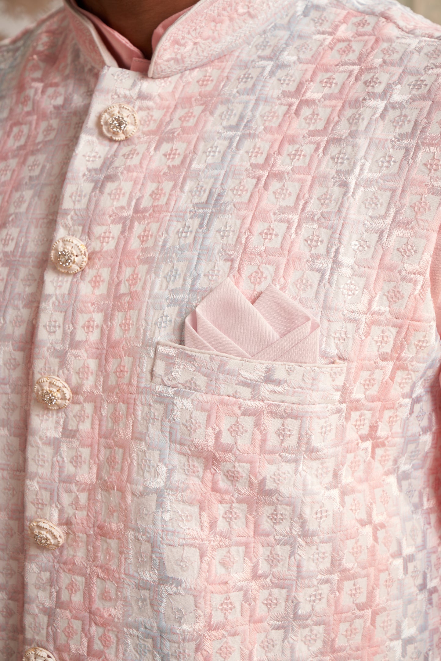 Bundi Kurta Set - Pink