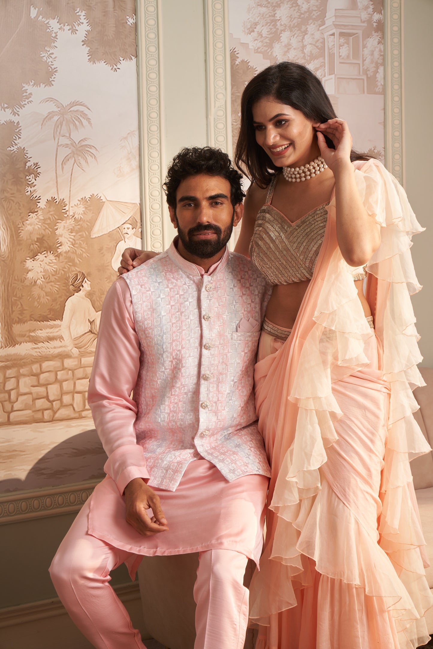 Bundi Kurta Set - Pink