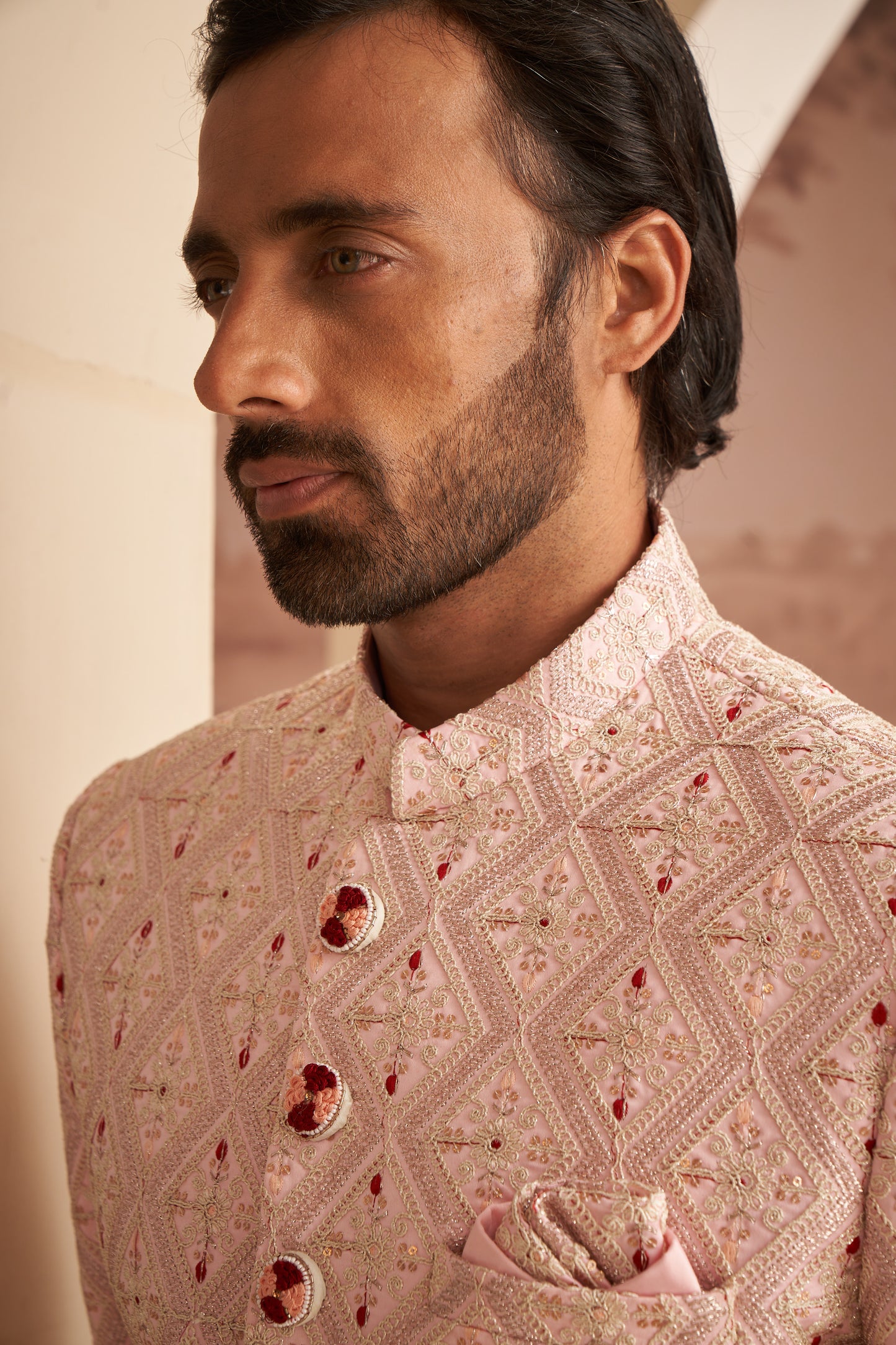 Sherwani - Peach