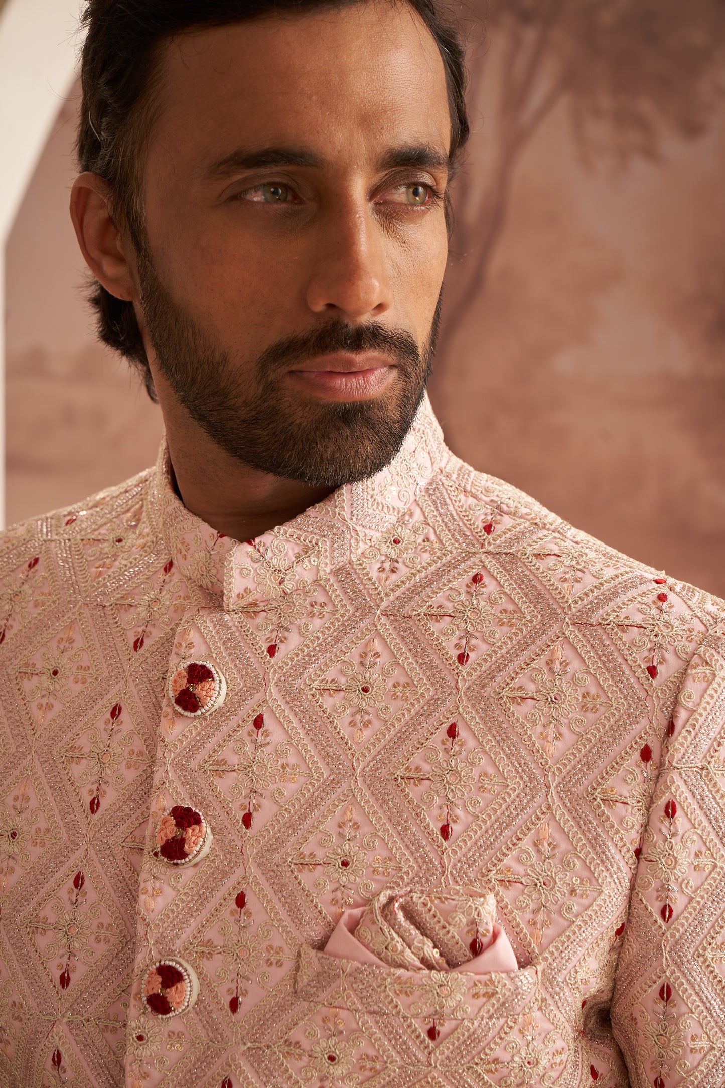 Sherwani - Peach