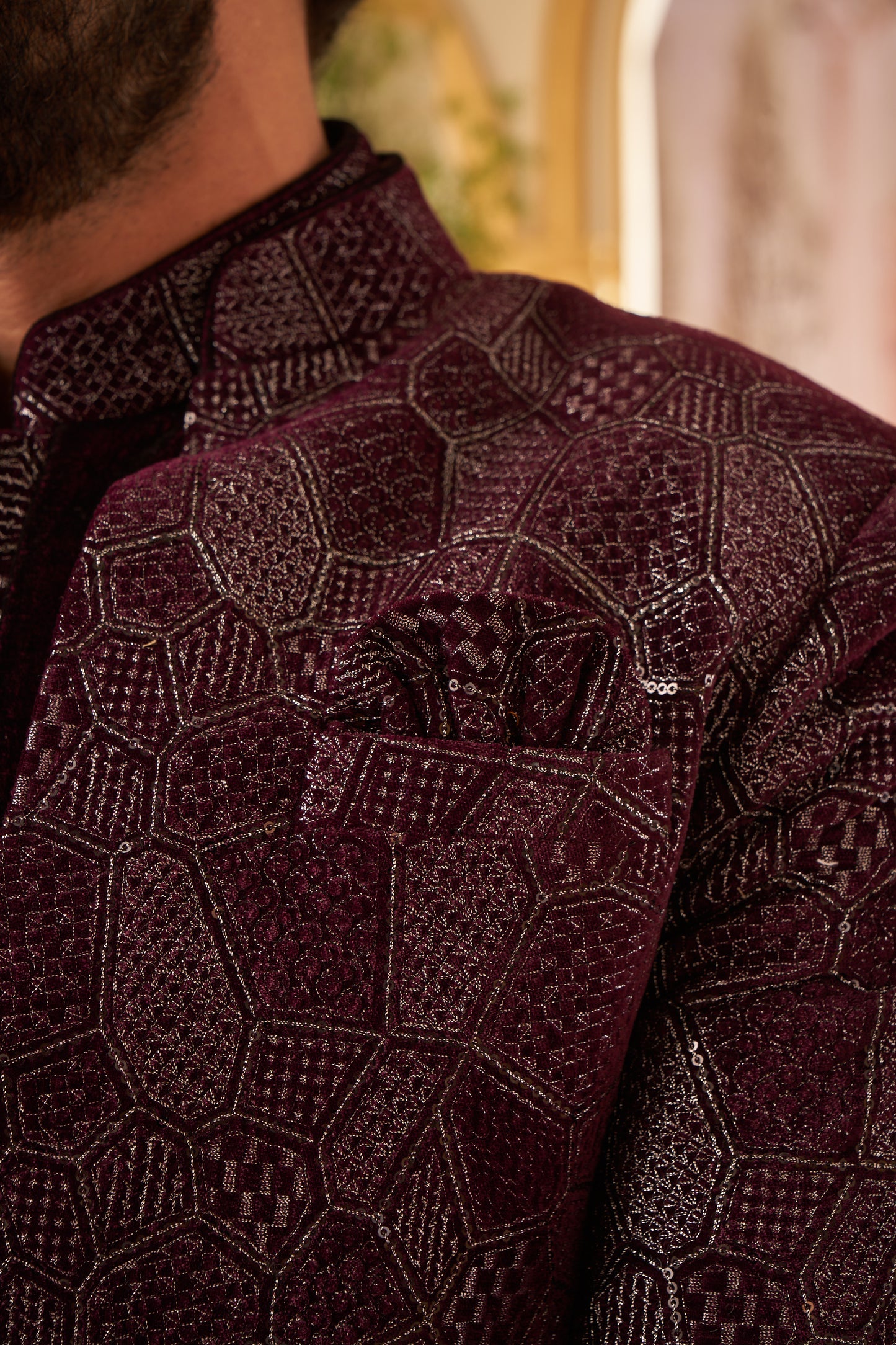 Indo Western Front Open - Dark Purple