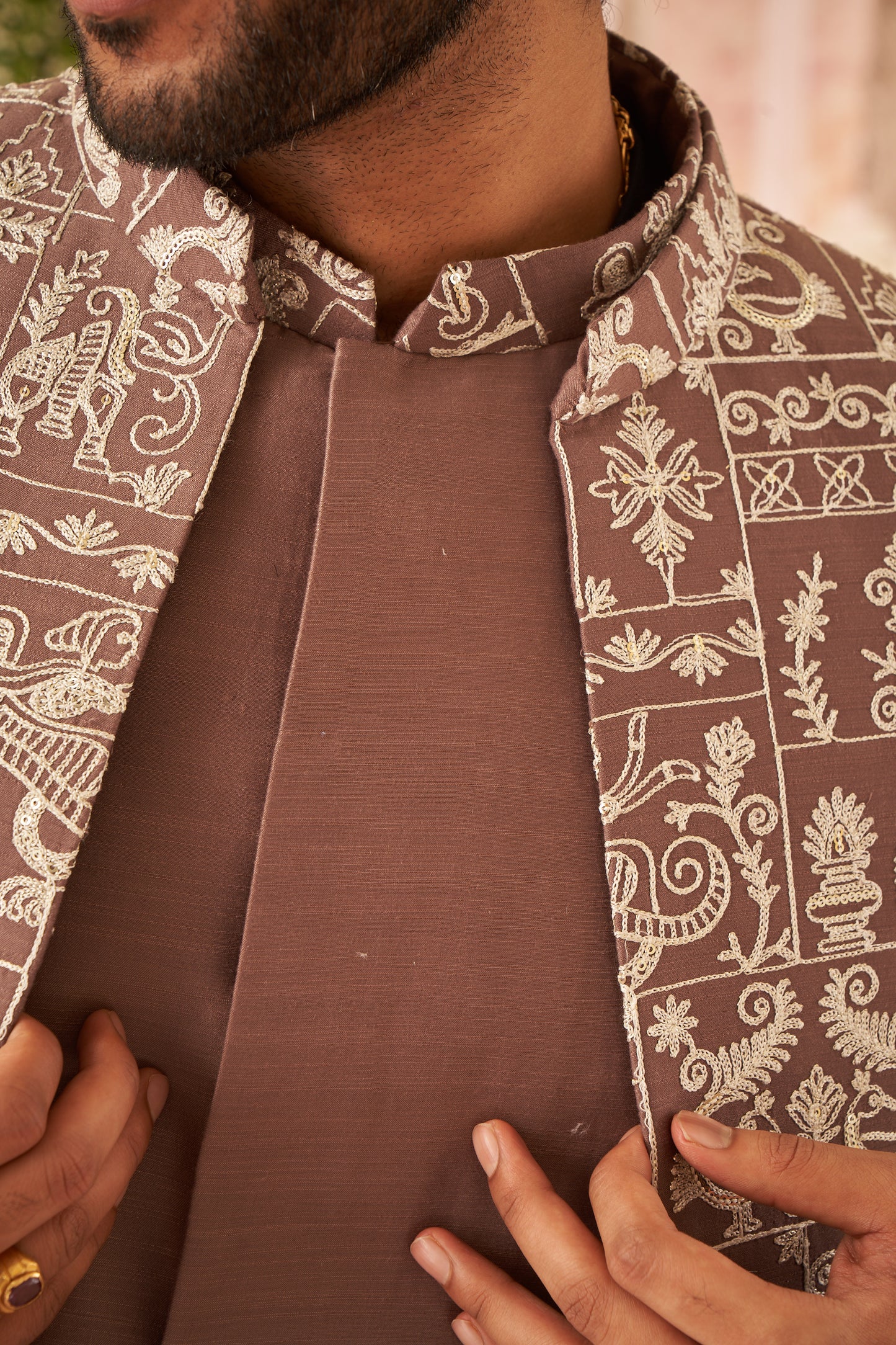 Indo Western Front Open - Tan