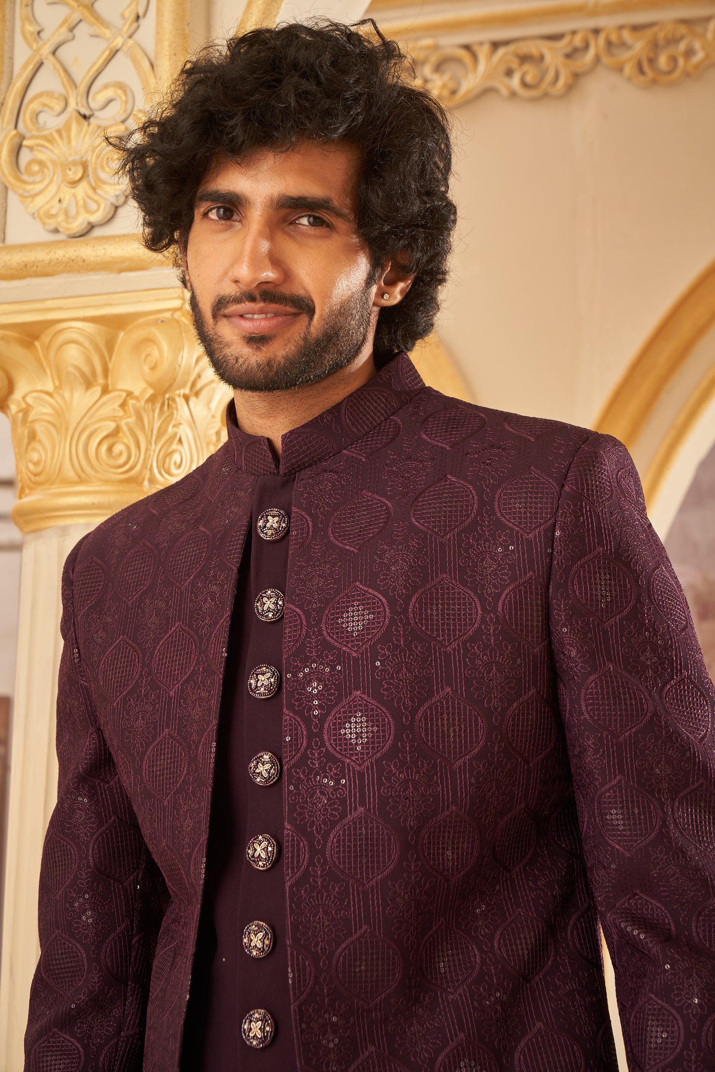 Indo Western Front Open - Maroon