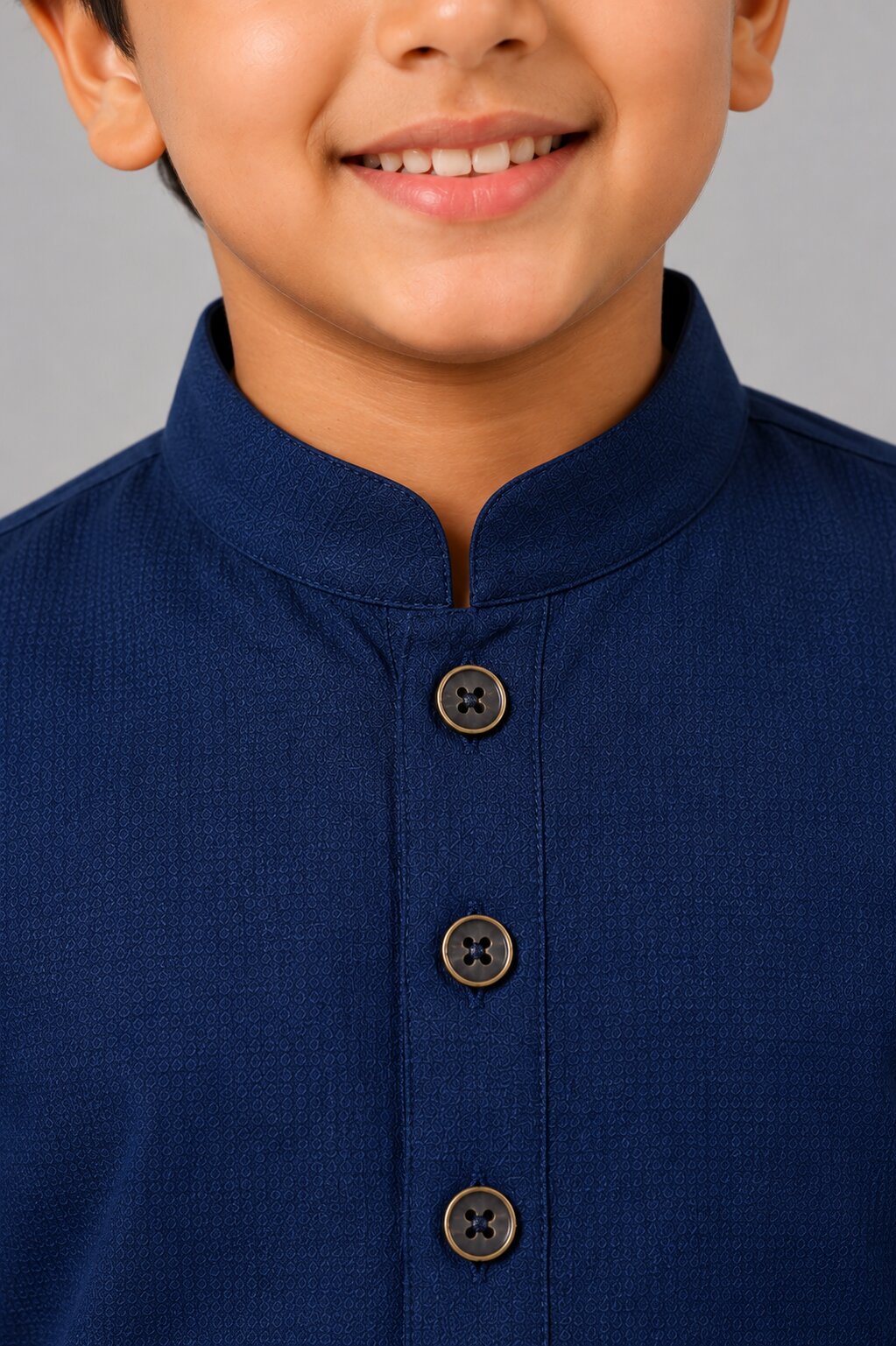 Kids Navy Blue Kurta Pajama Set