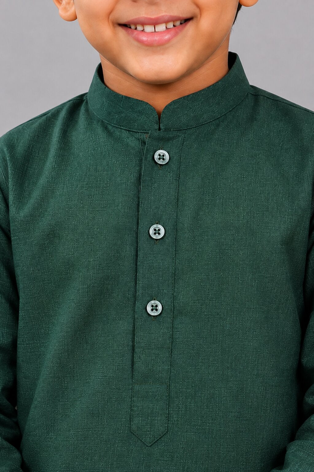 Kids Green Solid Kurta Pajama Set