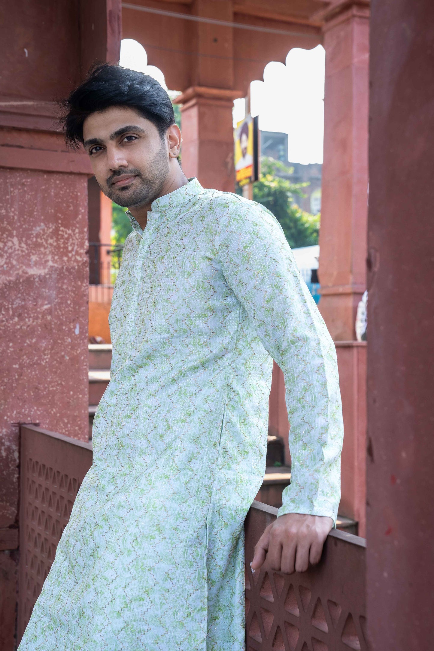 Printed Kurta - Light Green