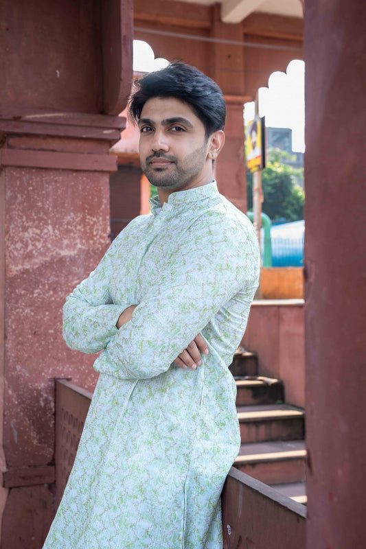 Printed Kurta - Light Green