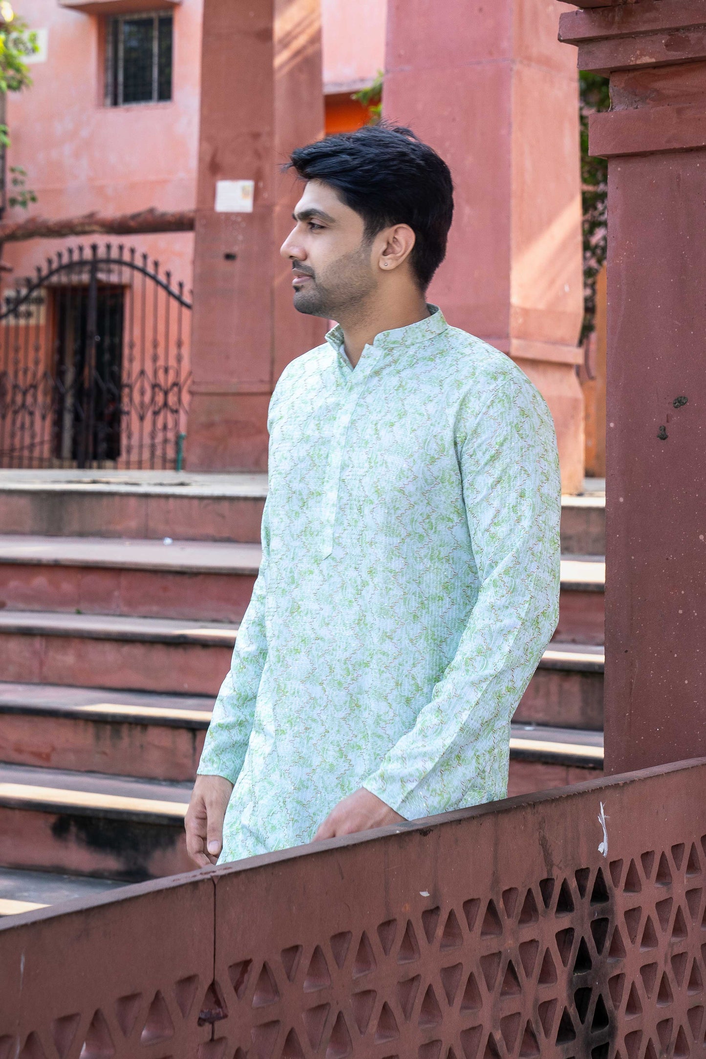 Printed Kurta - Light Green