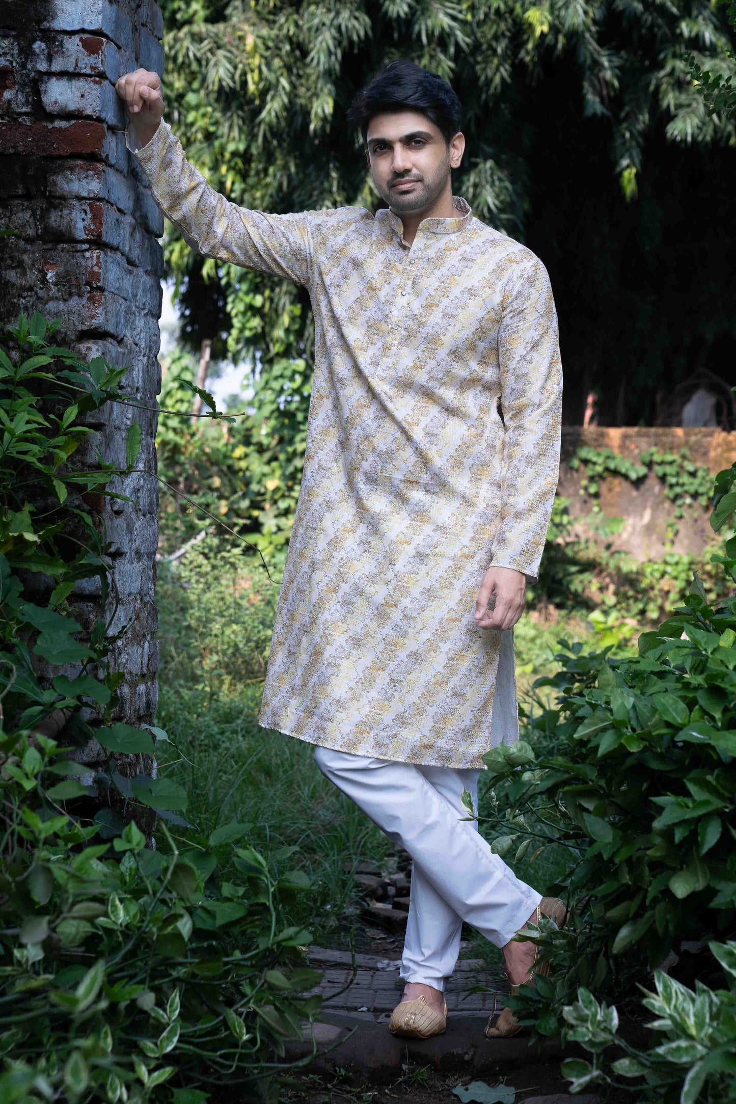 Printed Kurta - Cream