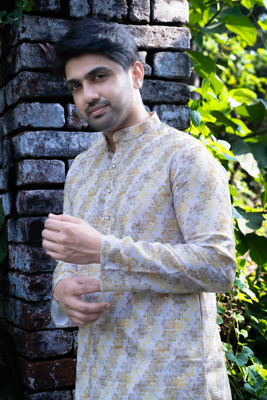 Printed Kurta - Cream