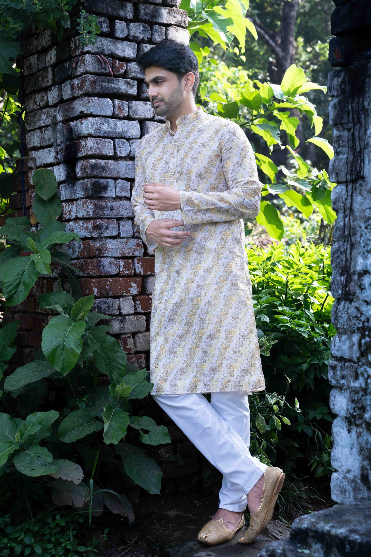 Printed Kurta - Cream
