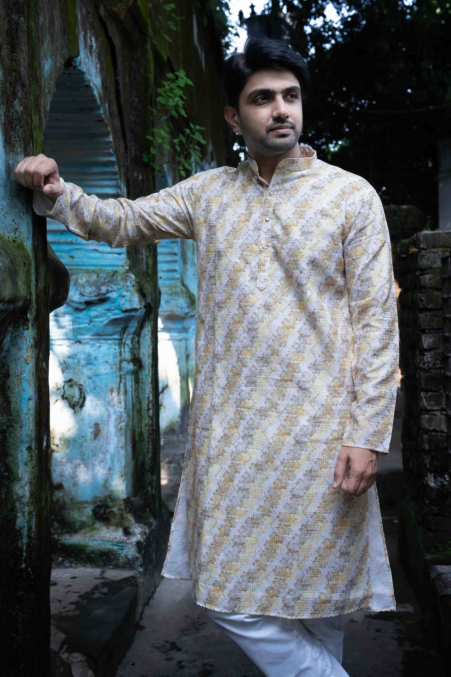 Printed Kurta - Cream
