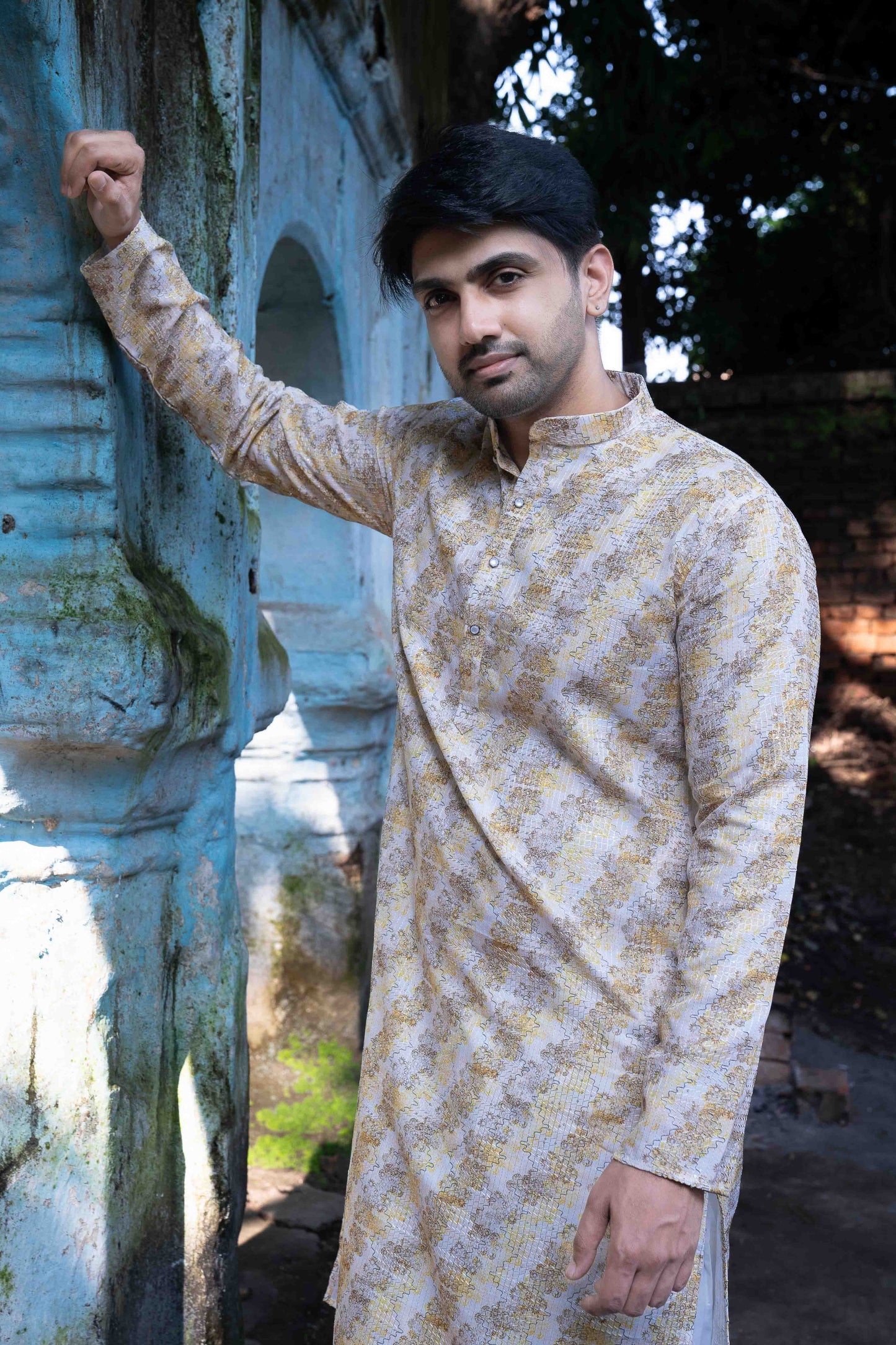 Printed Kurta - Cream