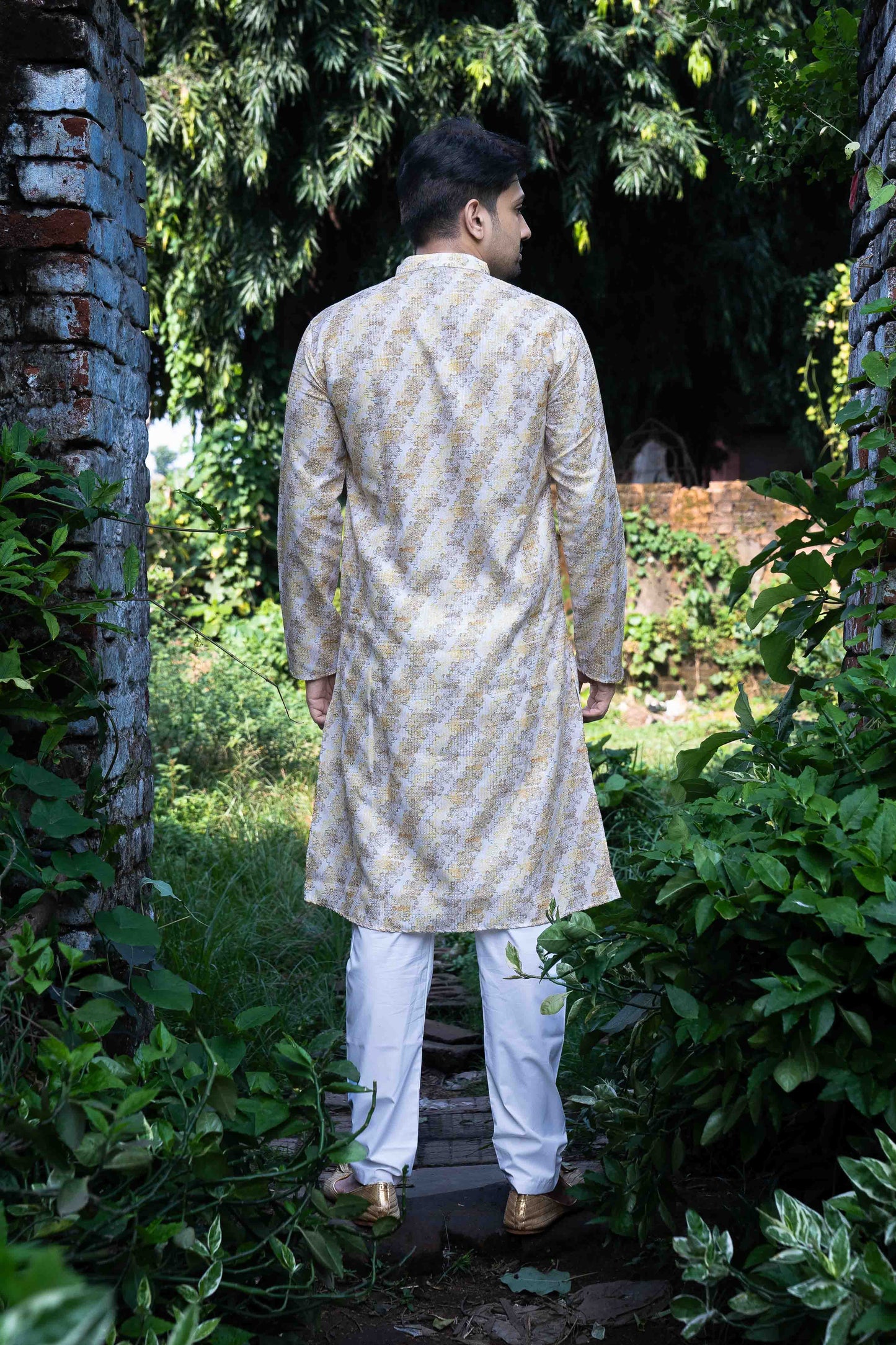 Printed Kurta - Cream