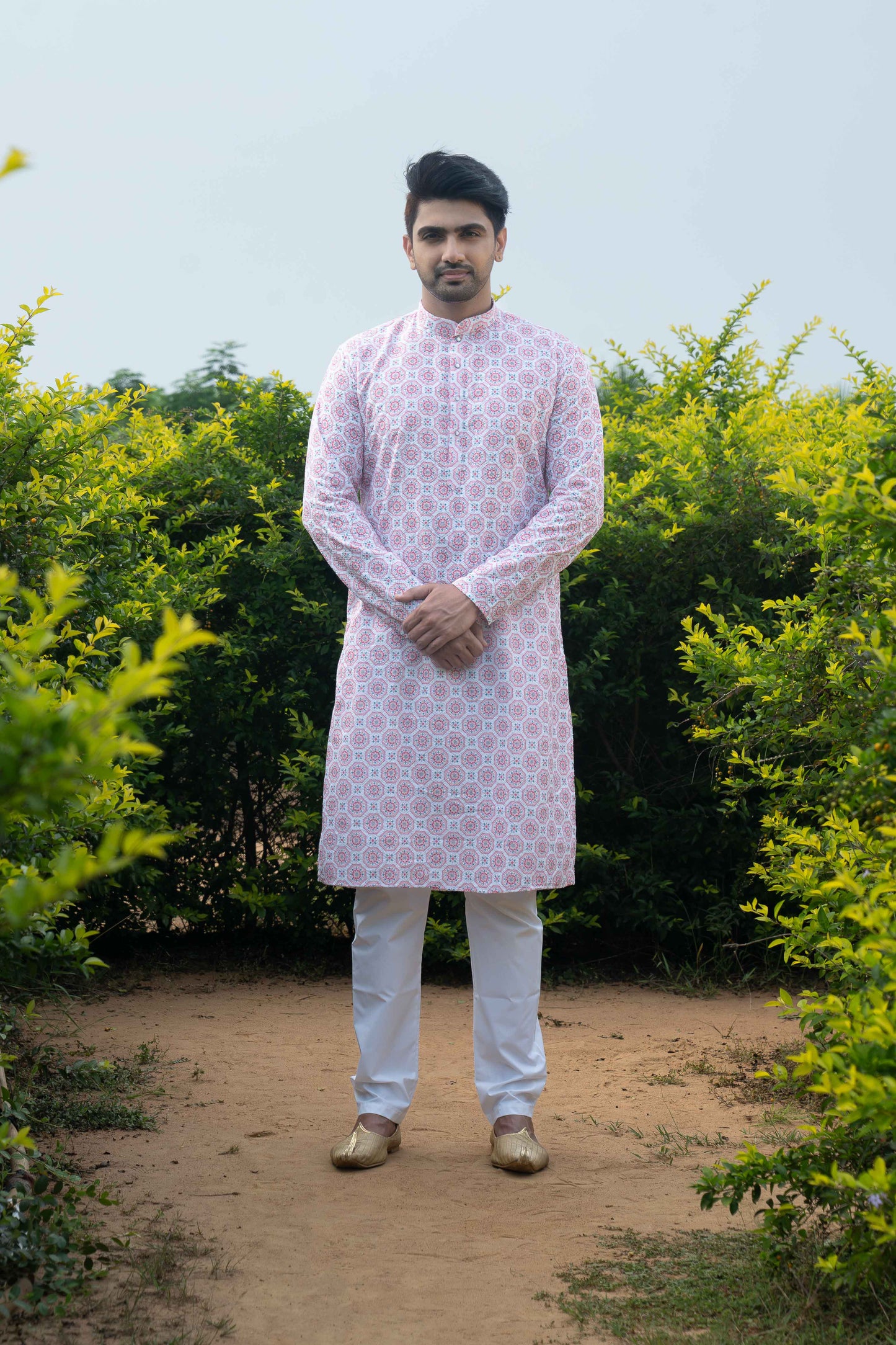 Printed Cotton Kurta - Lavender