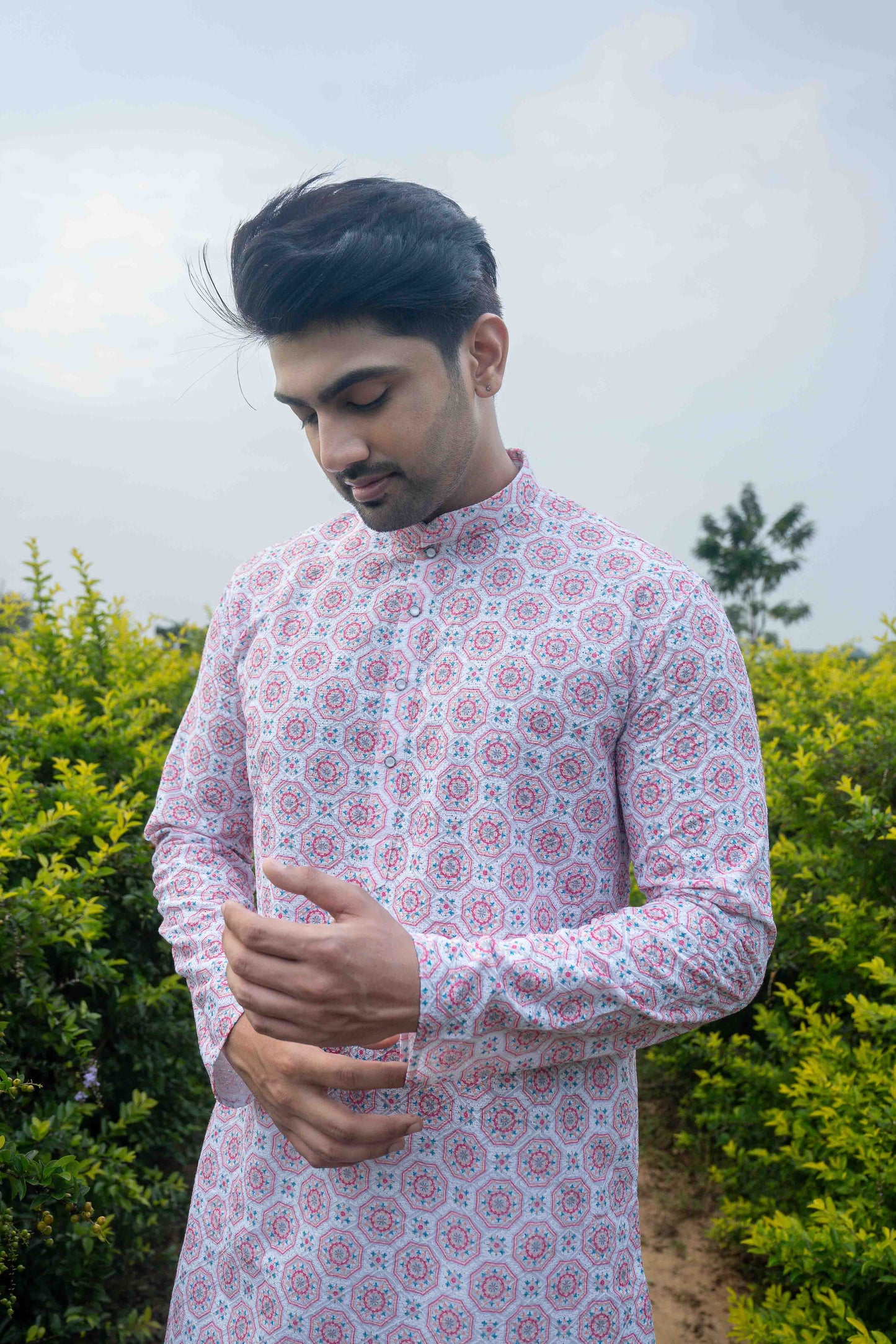 Printed Cotton Kurta - Lavender