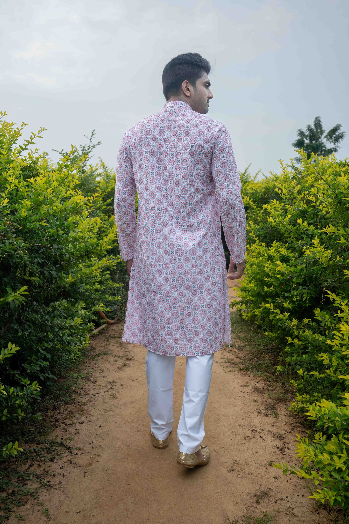 Printed Cotton Kurta - Lavender