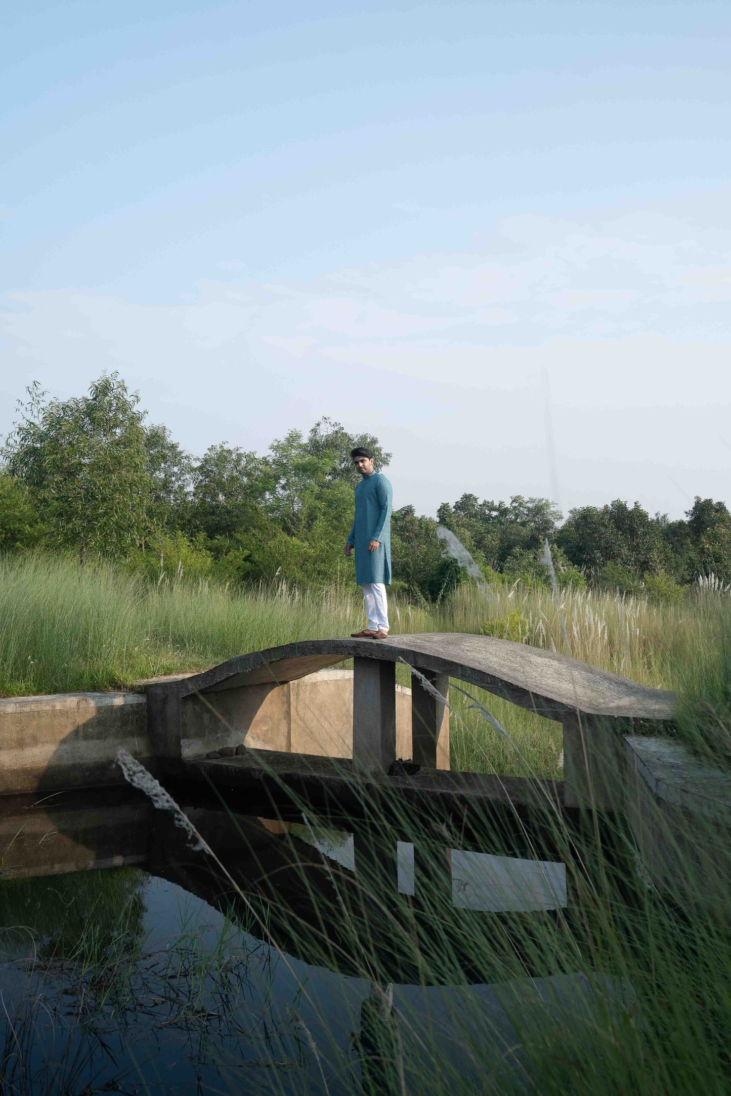 Chikan Kari Kurta - Teal