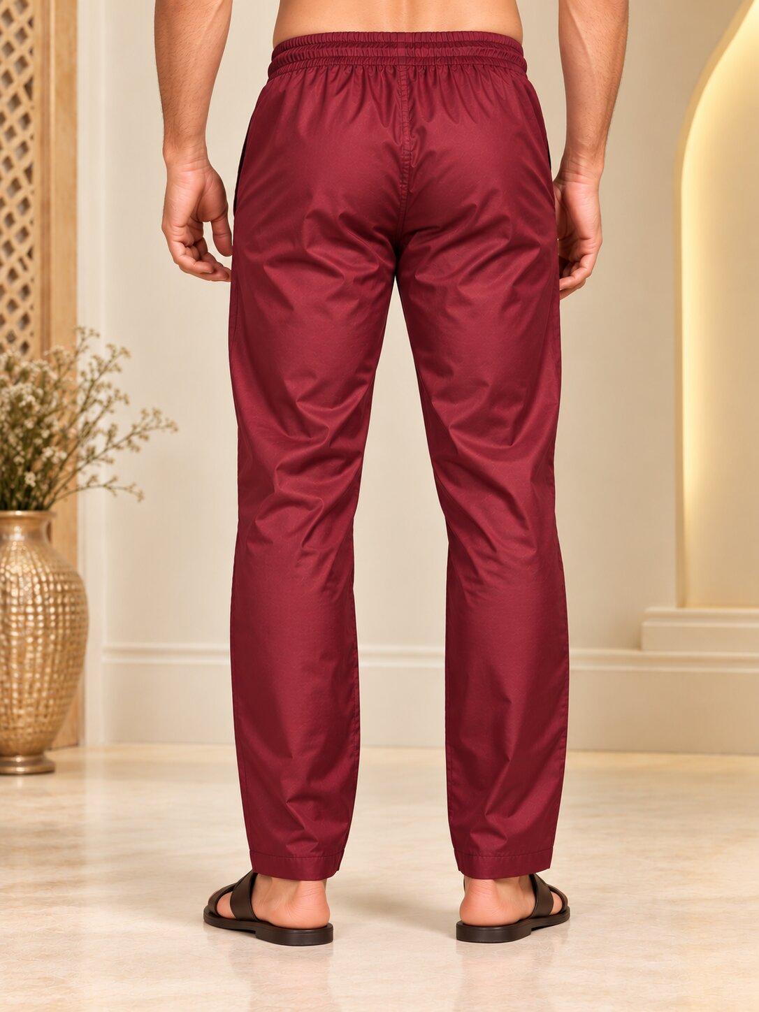 Men's Premium Maroon Straight Fit Pyjama