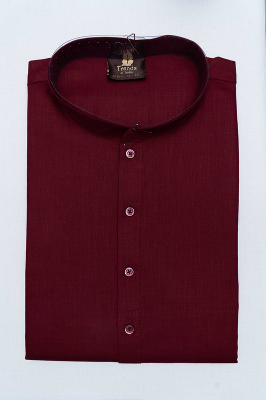 Cotton Kurta - Maroon