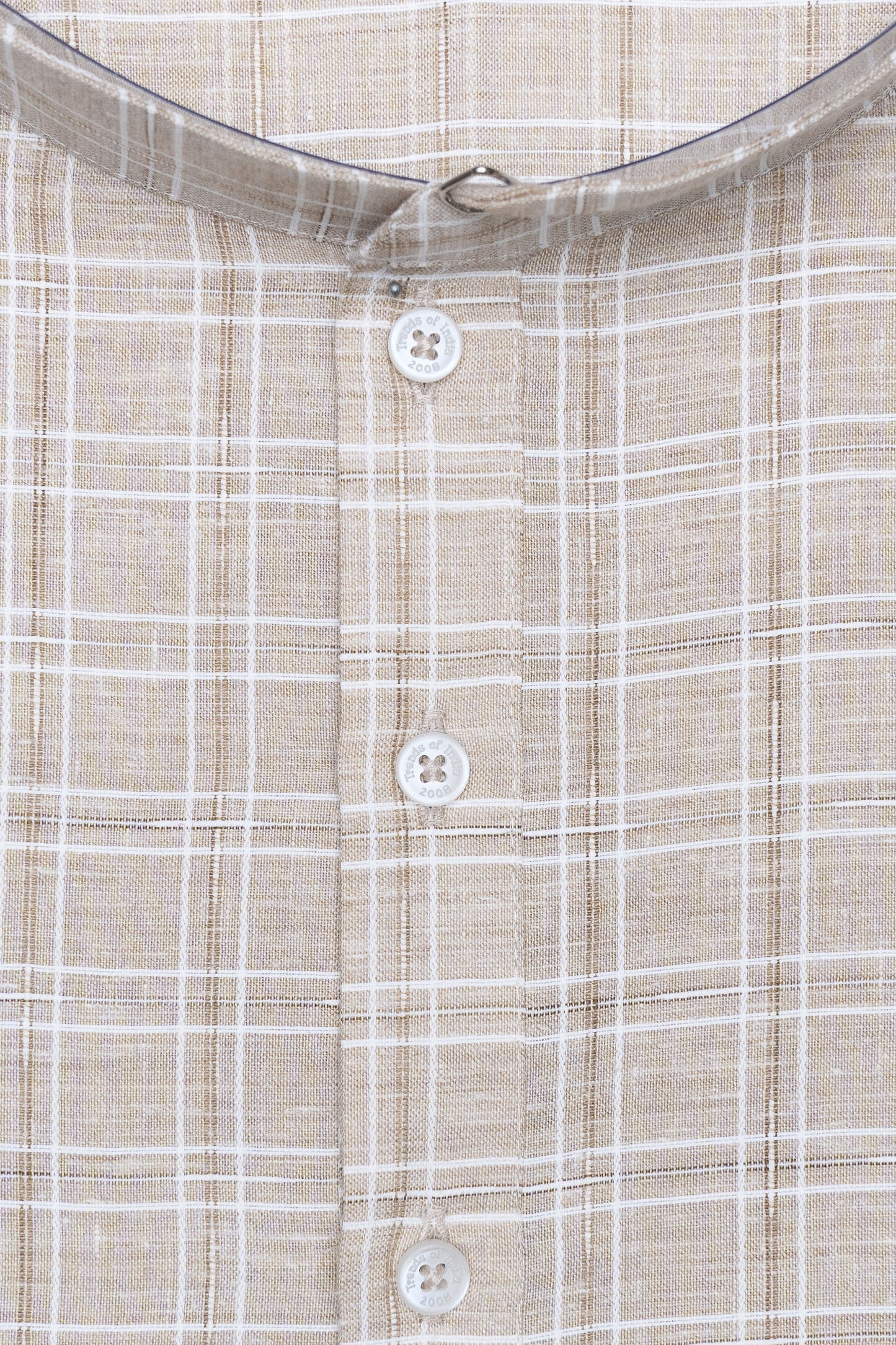 Patterned Cotton Kurta - Light Brown