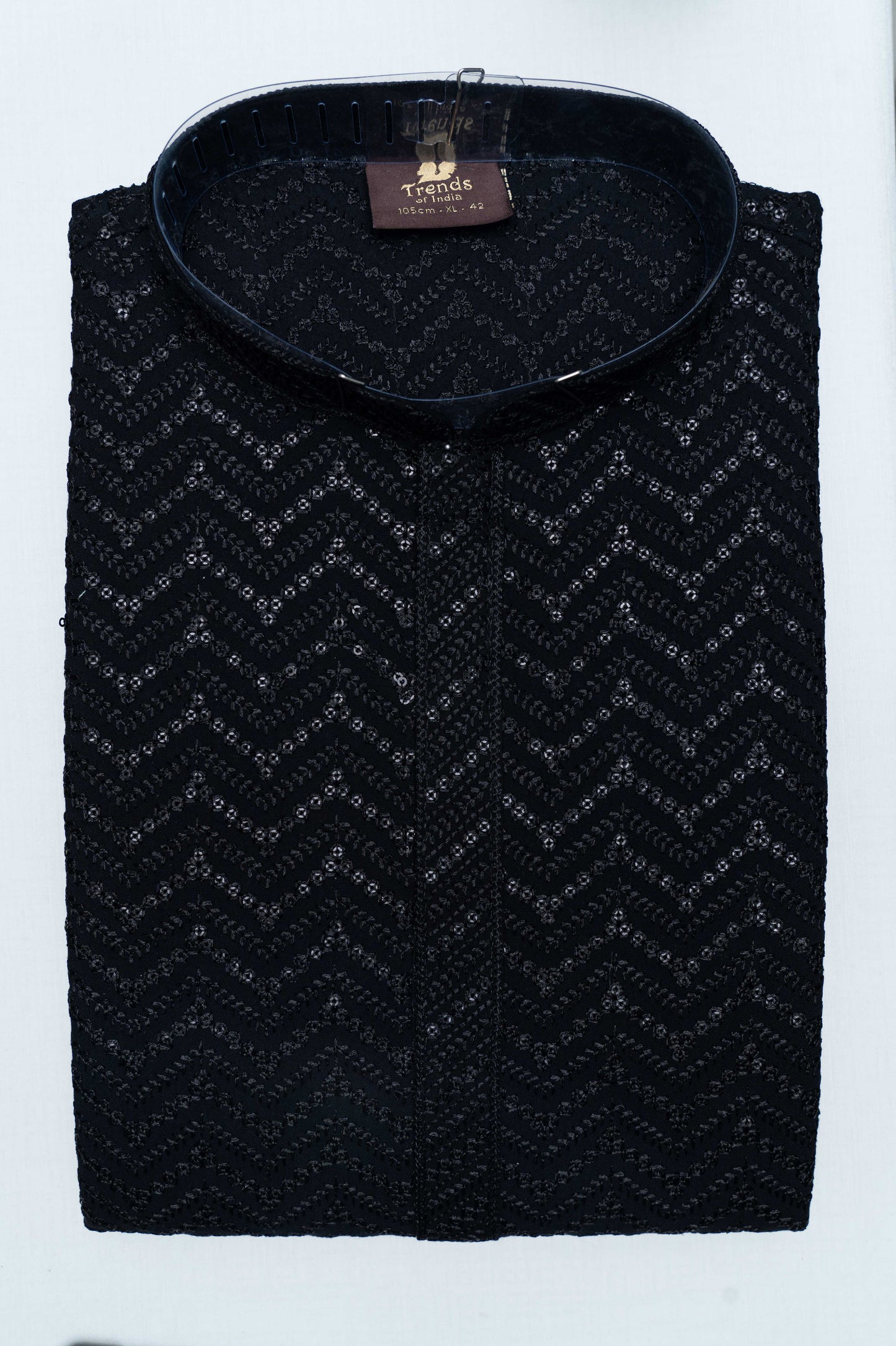 Chikan Kari Kurta - Black