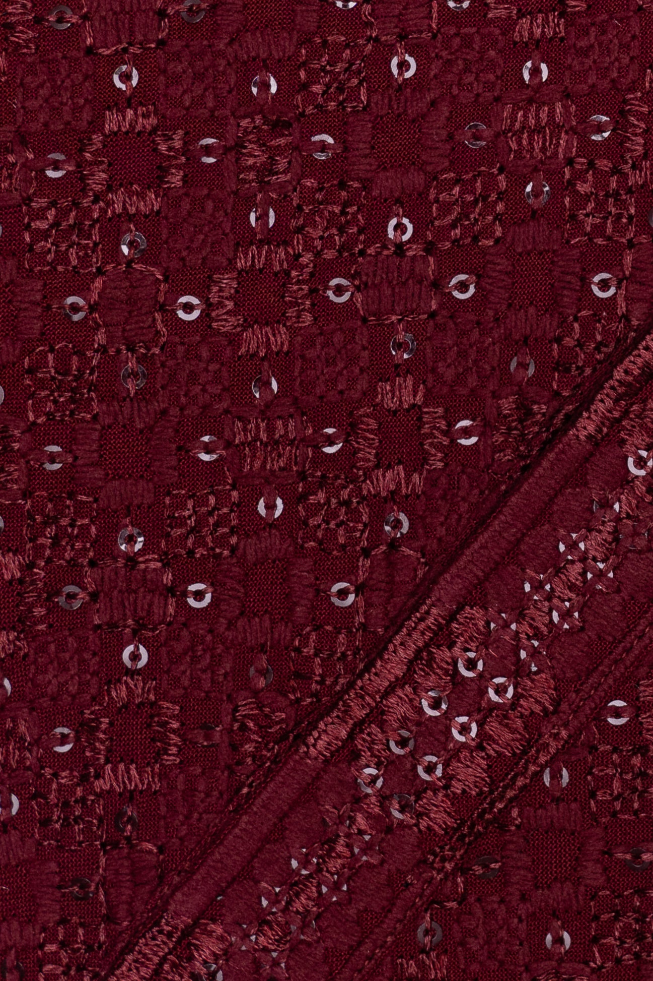 Chikan Kari Kurta - Maroon