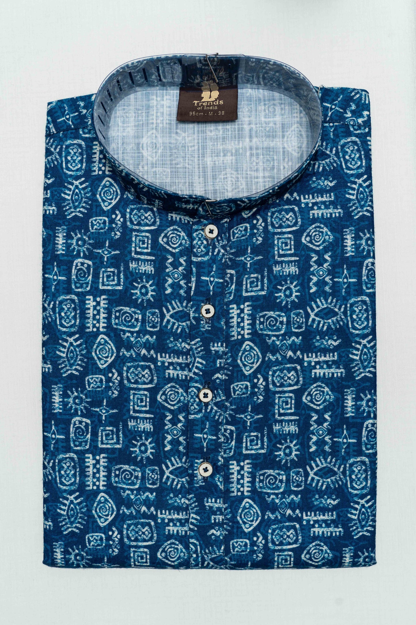 Batik Print Cotton Kurta - Blue
