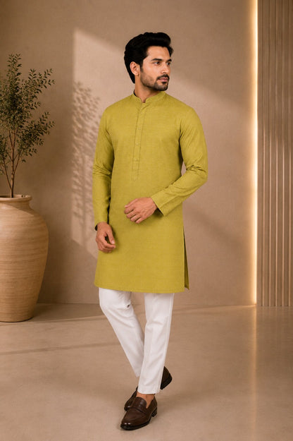 Men’s Mehandi Textured Kurta Pajama