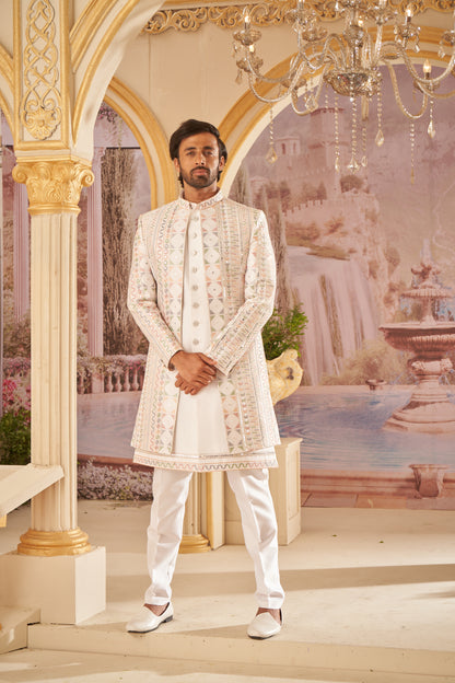 Indo Western Front Open - Cream