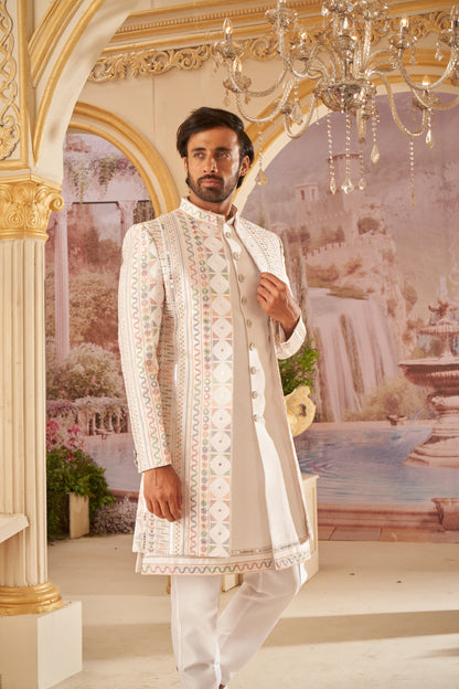 Indo Western Front Open - Cream