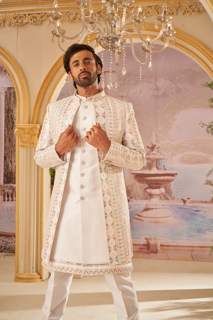 Indo Western Front Open - Cream