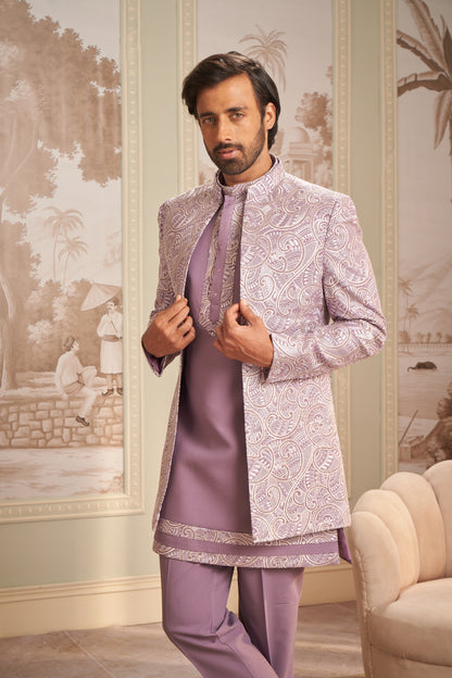 Indo Western Front Open - Lavender