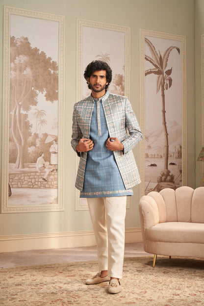 Indo Western Front Open - Light Blue